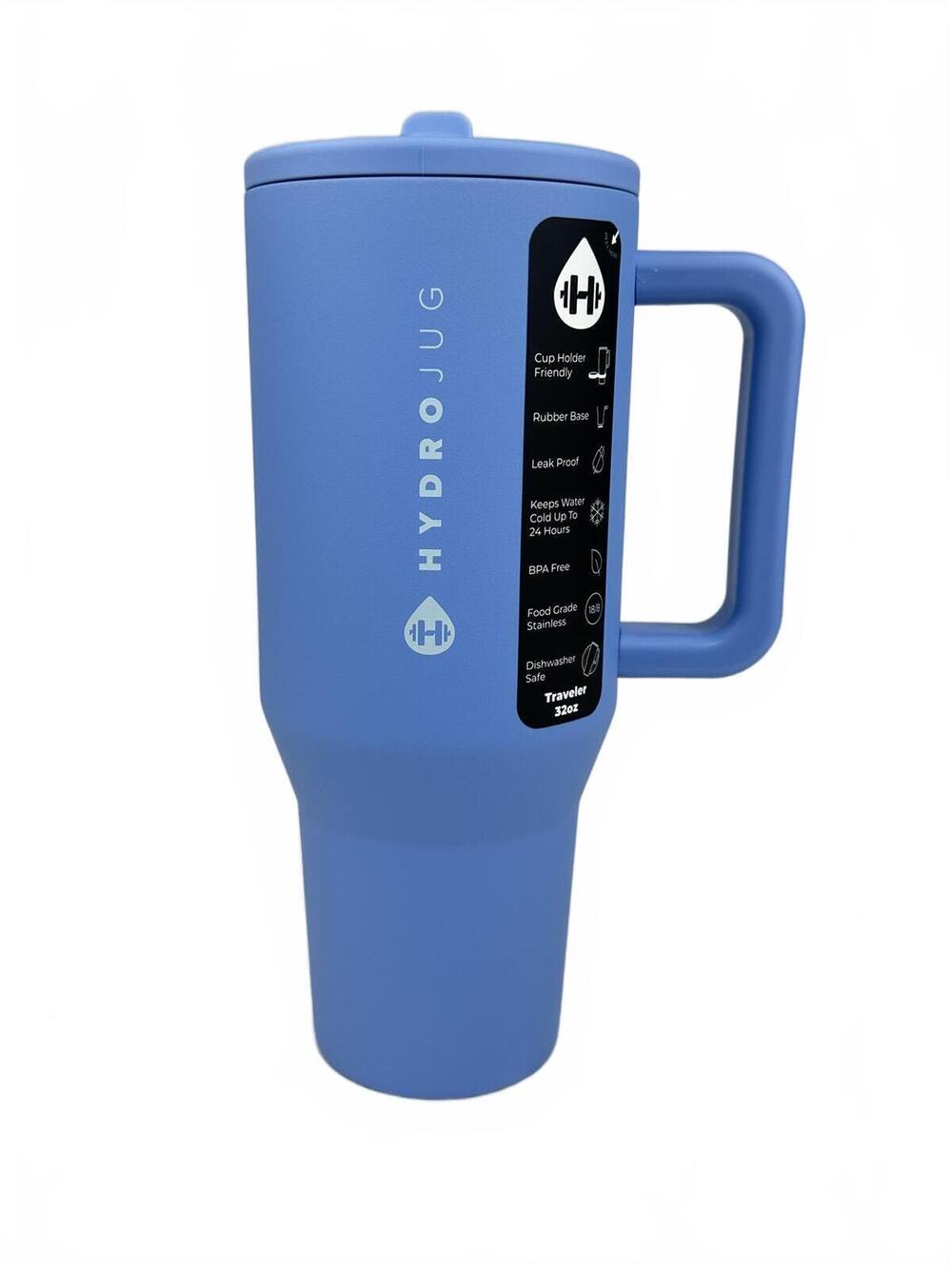 2/$60 ✨ HydroJug Traveler 32oz Tumbler Light Blue Leakproof Insulated NIB